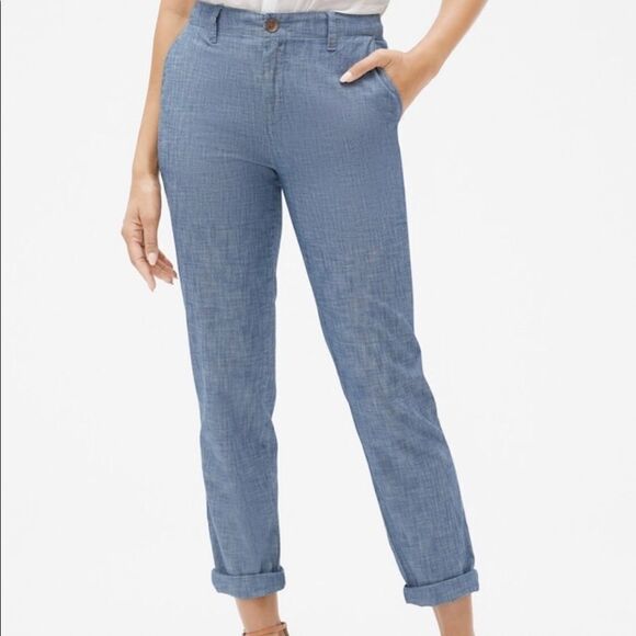 Girlfriend Khakis in Chambray - Picture 2 of 10